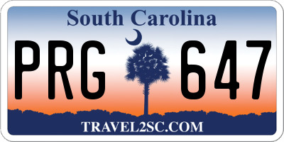 SC license plate PRG647