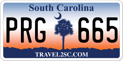 SC license plate PRG665