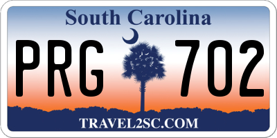 SC license plate PRG702
