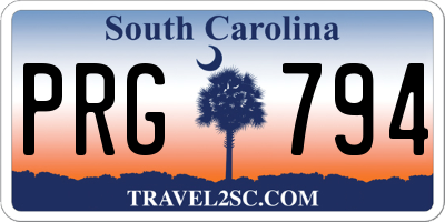 SC license plate PRG794