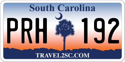 SC license plate PRH192