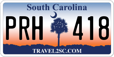 SC license plate PRH418