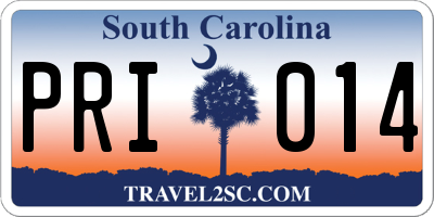 SC license plate PRI014