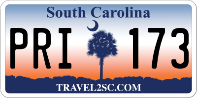 SC license plate PRI173