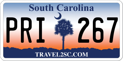 SC license plate PRI267