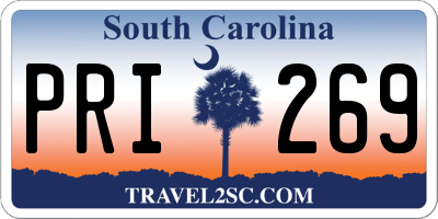 SC license plate PRI269