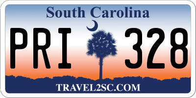 SC license plate PRI328