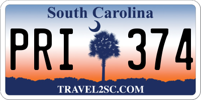 SC license plate PRI374