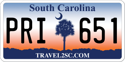 SC license plate PRI651