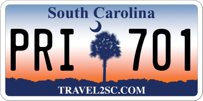 SC license plate PRI701
