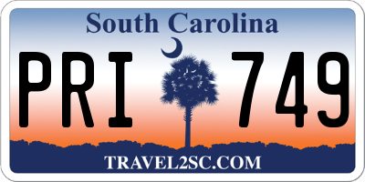 SC license plate PRI749