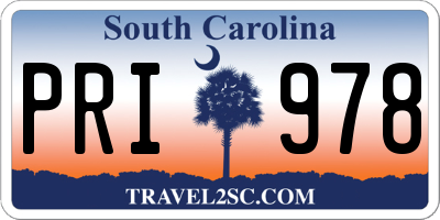 SC license plate PRI978