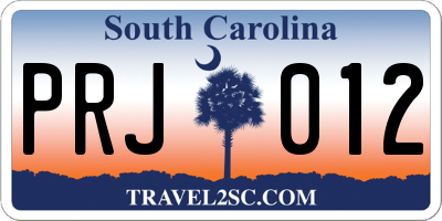 SC license plate PRJ012