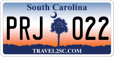 SC license plate PRJ022