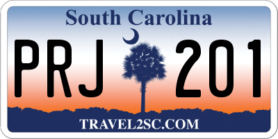 SC license plate PRJ201