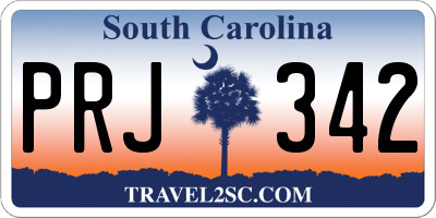 SC license plate PRJ342
