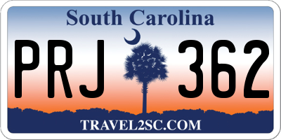 SC license plate PRJ362