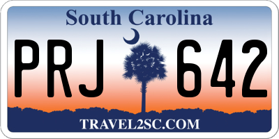 SC license plate PRJ642