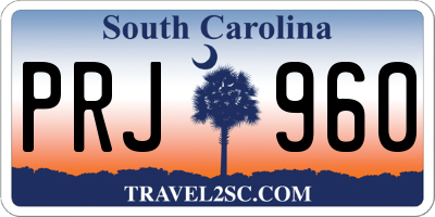 SC license plate PRJ960