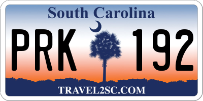 SC license plate PRK192