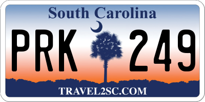 SC license plate PRK249