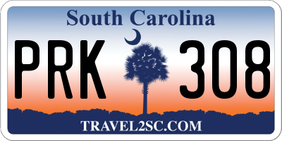 SC license plate PRK308