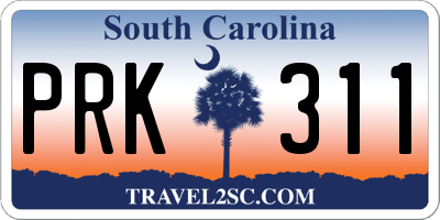 SC license plate PRK311