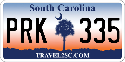 SC license plate PRK335