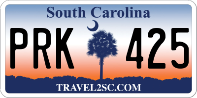 SC license plate PRK425