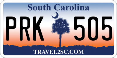 SC license plate PRK505
