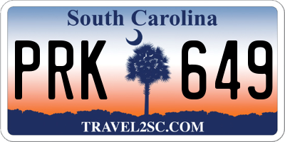 SC license plate PRK649