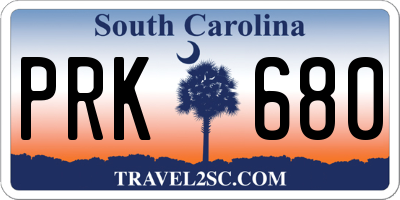 SC license plate PRK680