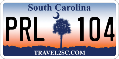 SC license plate PRL104