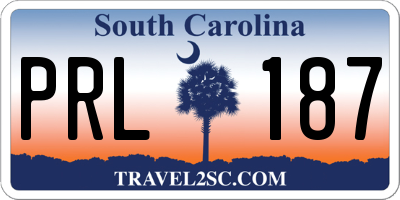 SC license plate PRL187