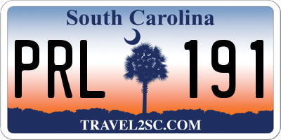 SC license plate PRL191