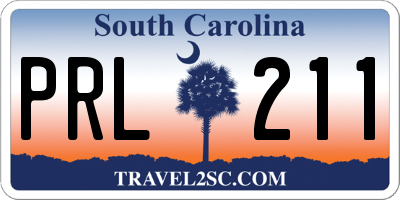 SC license plate PRL211