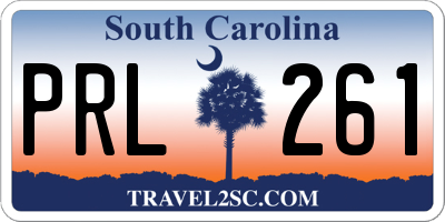 SC license plate PRL261