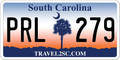 SC license plate PRL279