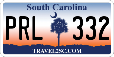 SC license plate PRL332