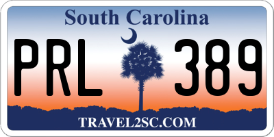 SC license plate PRL389