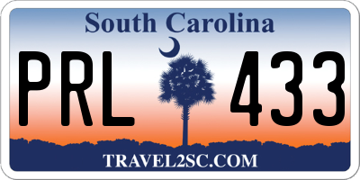 SC license plate PRL433