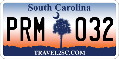 SC license plate PRM032
