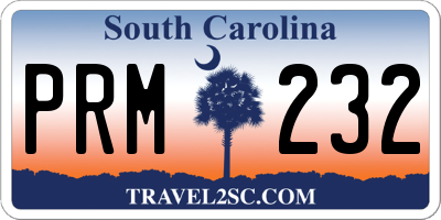 SC license plate PRM232