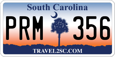 SC license plate PRM356