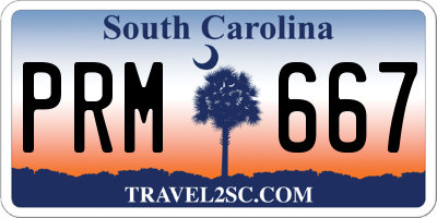 SC license plate PRM667