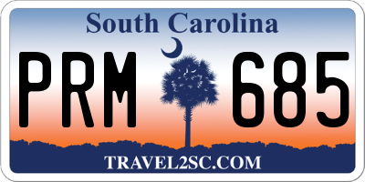 SC license plate PRM685