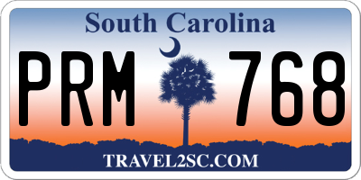 SC license plate PRM768