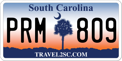 SC license plate PRM809