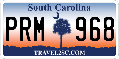 SC license plate PRM968