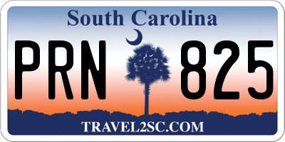SC license plate PRN825
